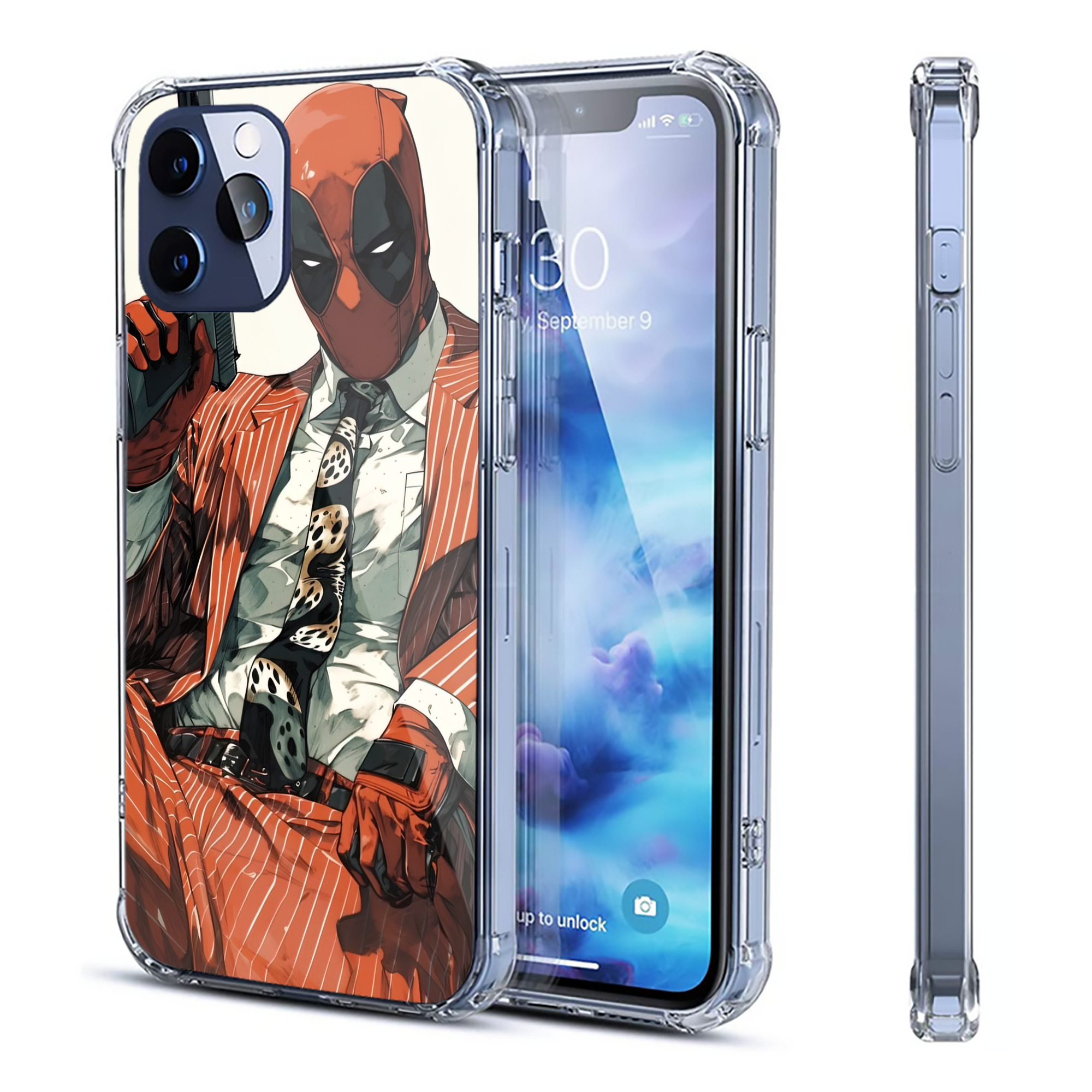 （画像用） Deadpool デッドプール 【iPhone 12シリーズ対応】透明スマホケース（クリアソフトケース）